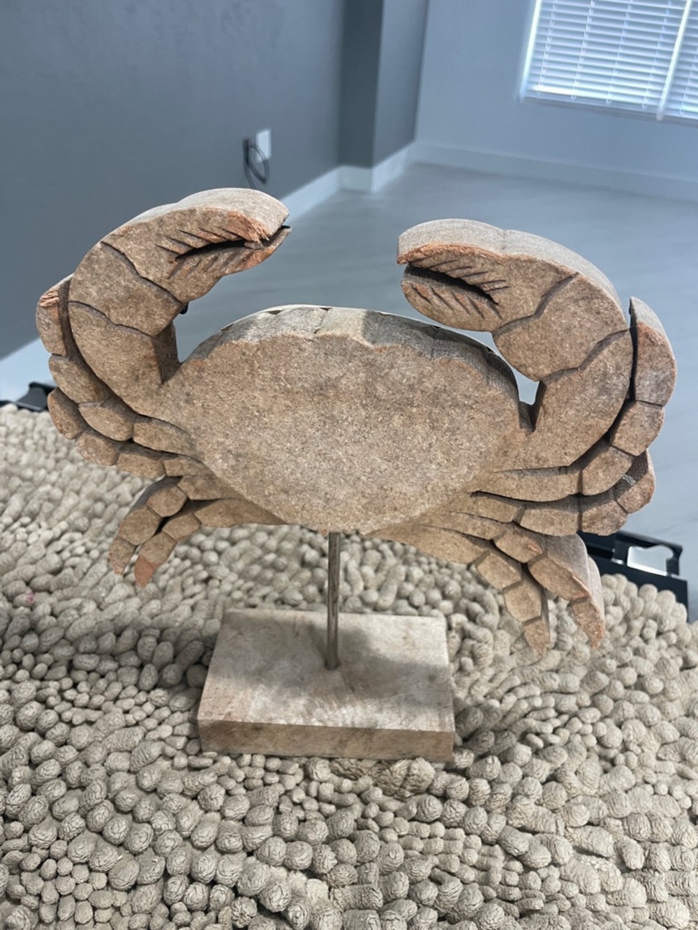Decorative Wooden Crab Sculpture - Green & Natural - Picture 6 of 8